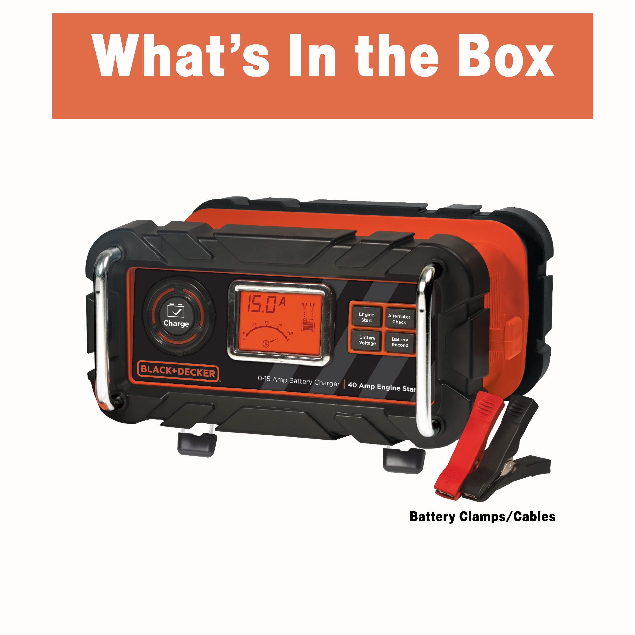 Foto 6 | Cargador De Baterías Black+decker Bc15bd 15a 12v Con Arranque Del Motor - Venta Internacional.