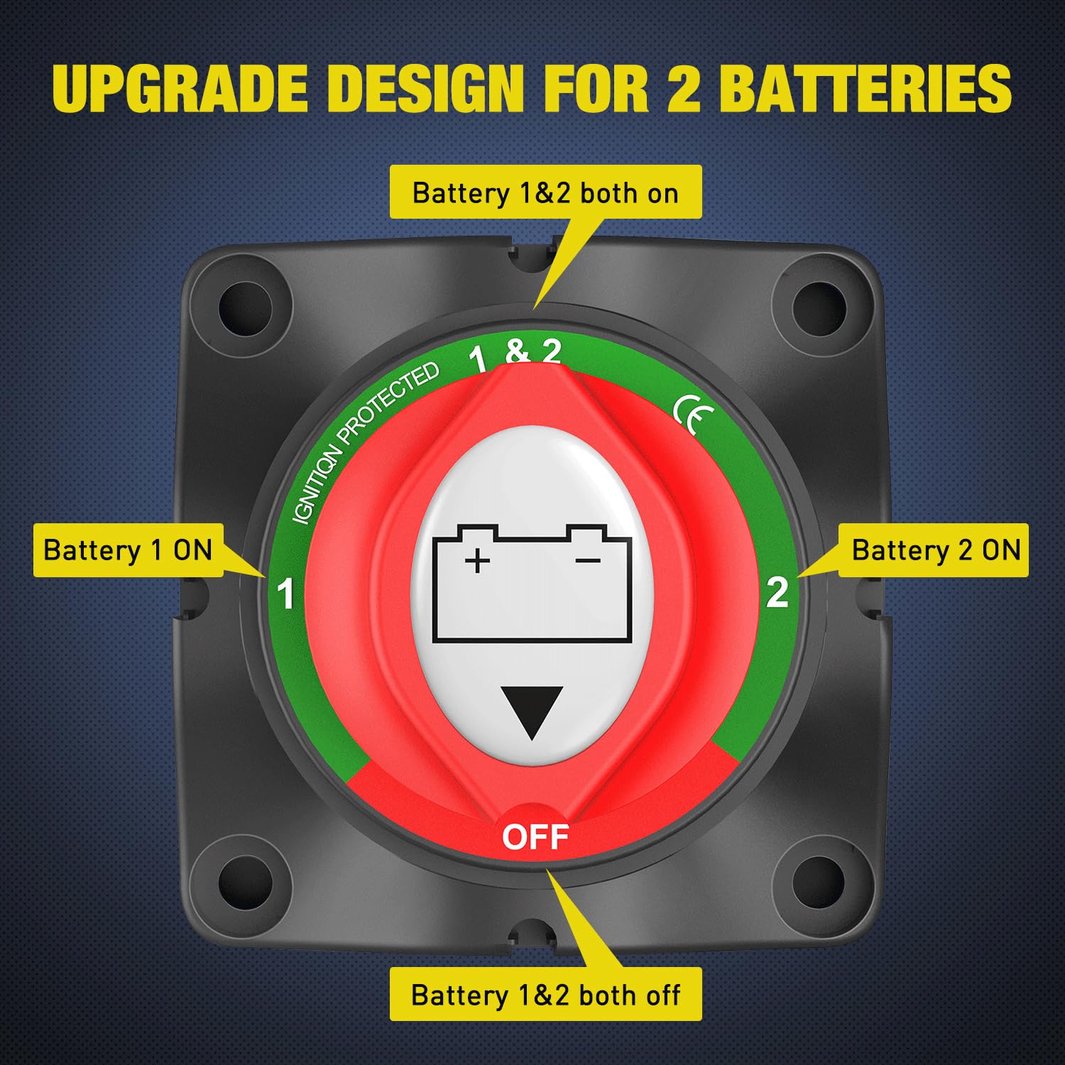 Foto 5 | Interruptor De Batería Nilight 1-2 Both-off 12 V-48 V Resistente Al Agua - Venta Internacional.