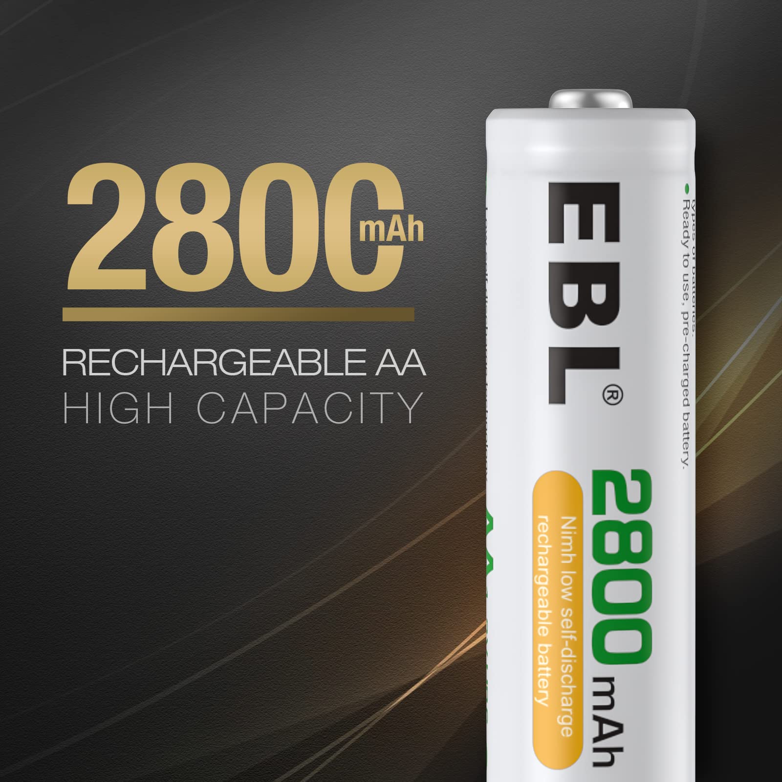 Foto 5 pulgar | Cargador De Batería Ebl Recargable Aa 2800 Mah  Paquete De 4 Con 9 V - Venta Internacional.