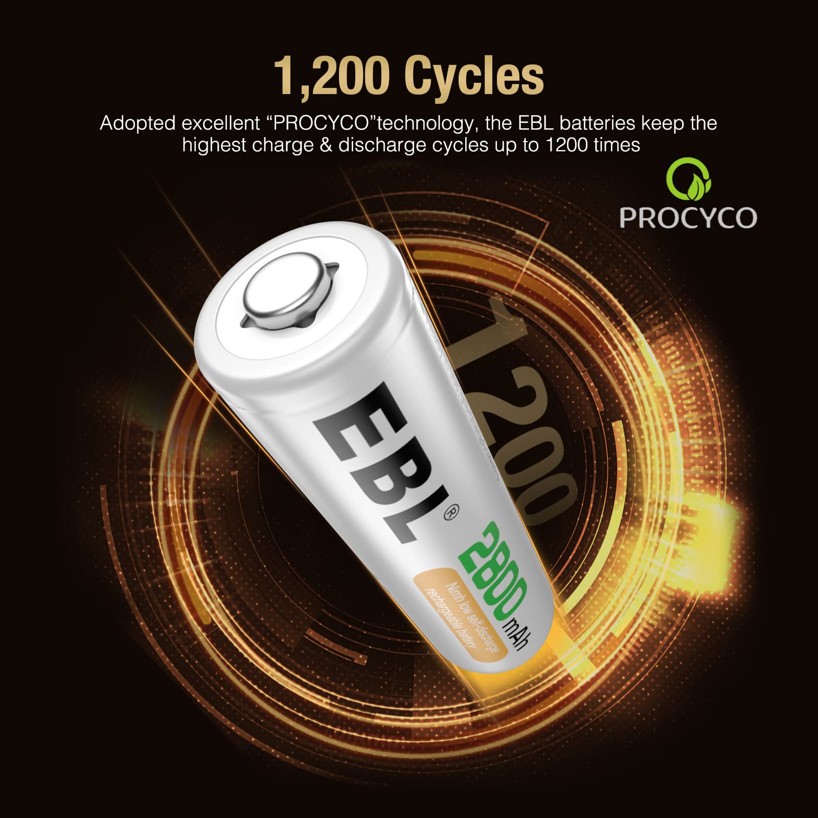 Foto 6 pulgar | Cargador De Batería Ebl Recargable Aa 2800 Mah  Paquete De 4 Con 9 V - Venta Internacional.