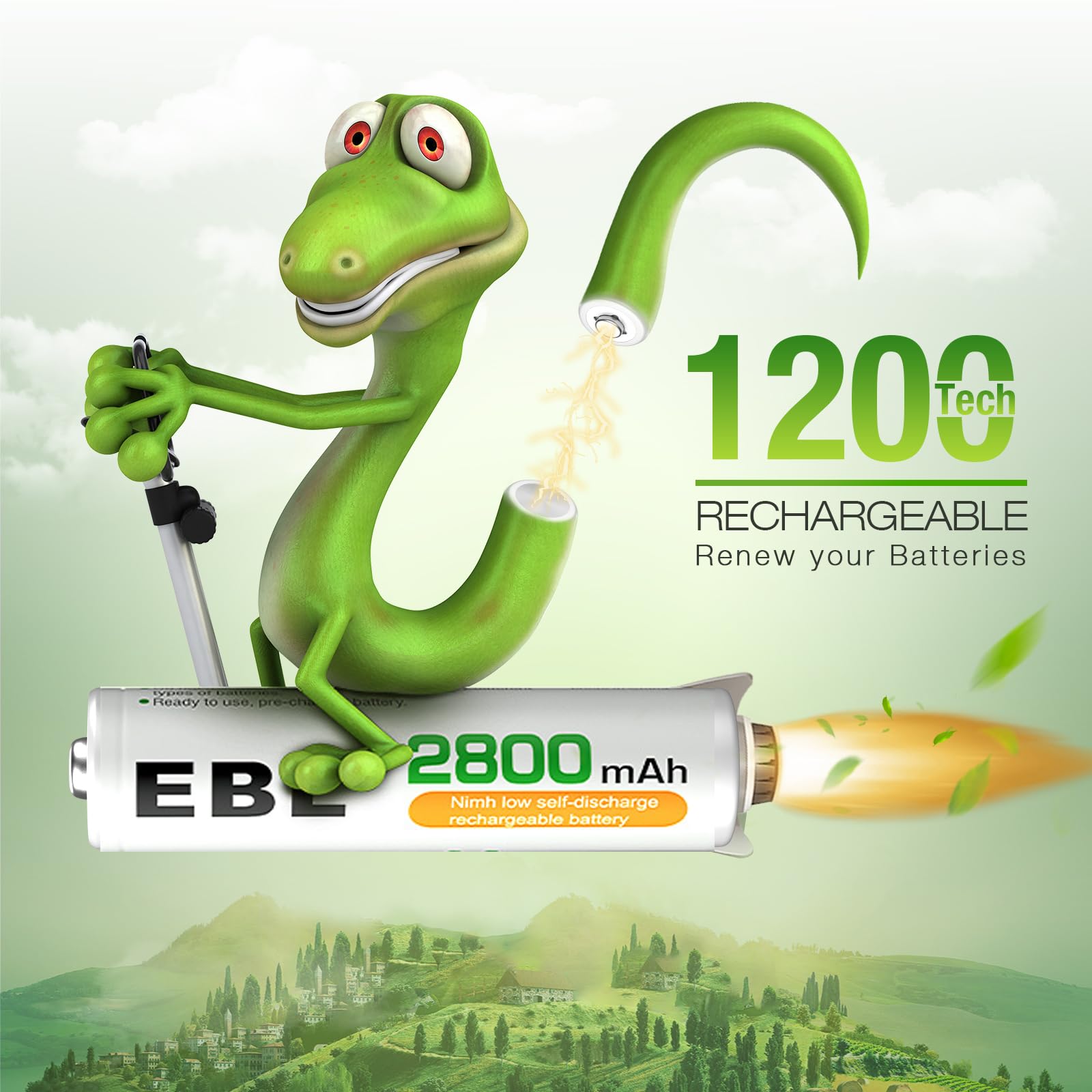 Foto 4 pulgar | Pilas Recargables Ebl 2800 Mah Aa (paquete De 4) + 1100 Mah Aaa (paquete De 4) - Venta Internacional.