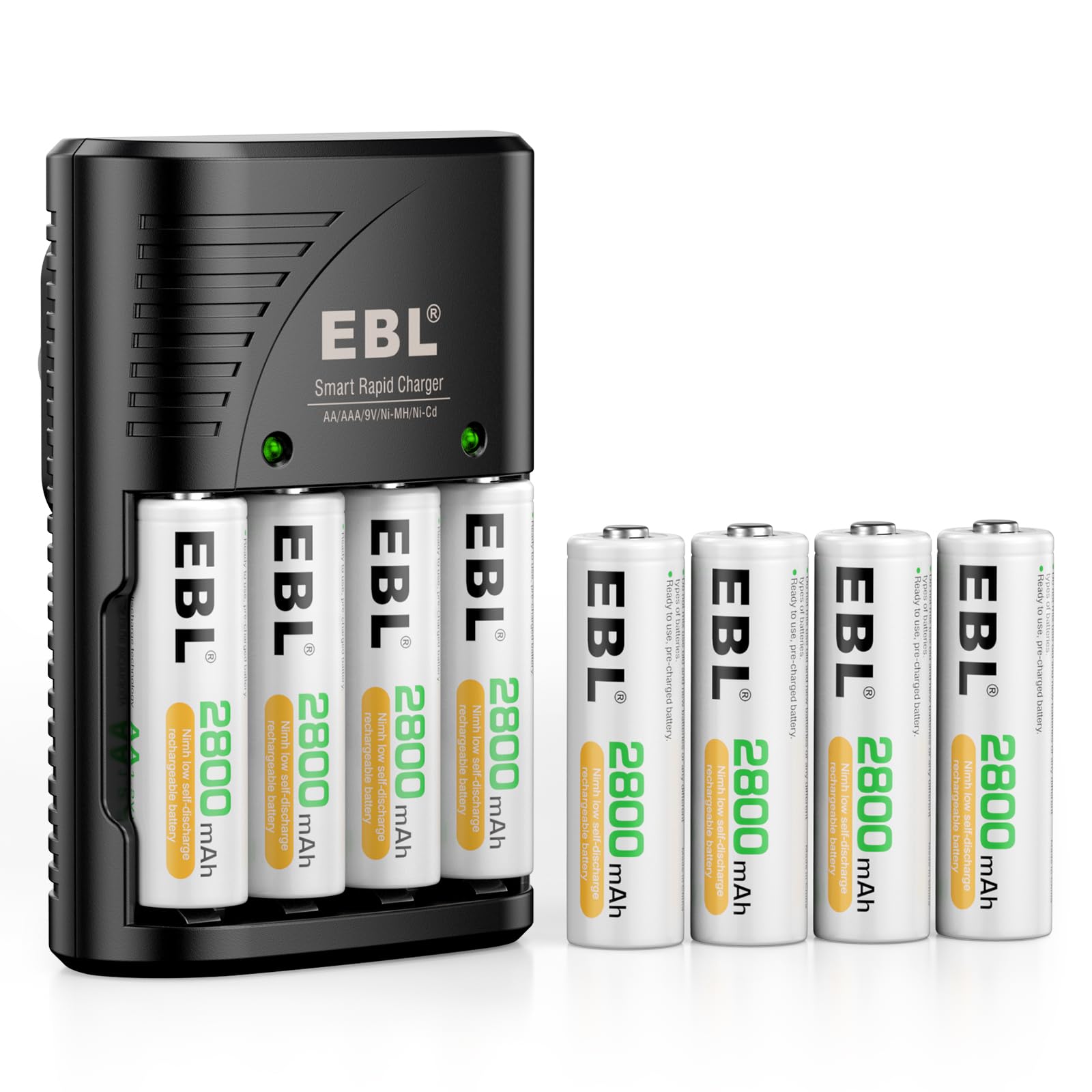 Foto 2 pulgar | Cargador De Batería Ebl Recargable Aa 2800 Mah  Paquete De 8 Con 9 V - Venta Internacional.