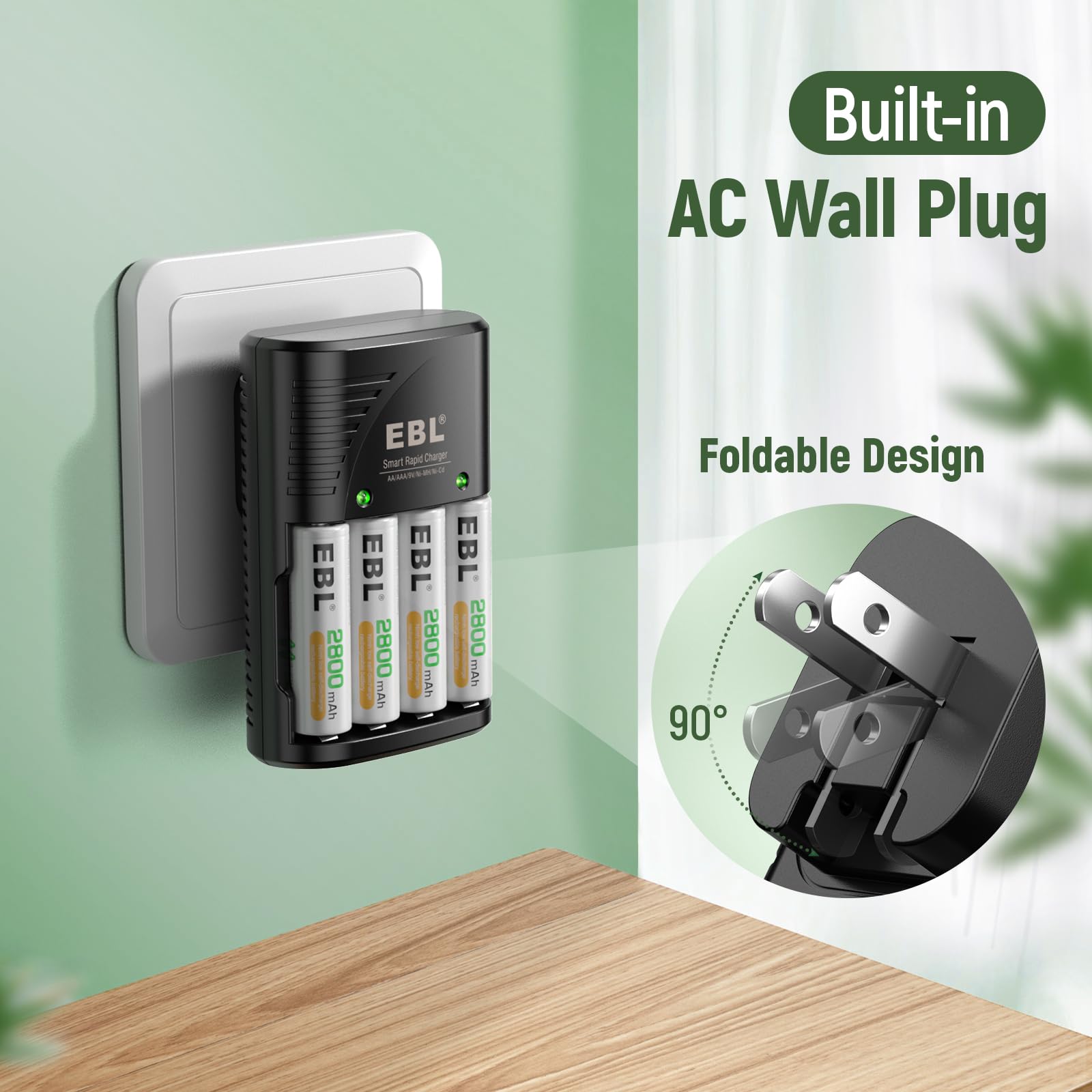Foto 7 pulgar | Cargador De Batería Ebl Recargable Aa 2800 Mah  Paquete De 8 Con 9 V - Venta Internacional.
