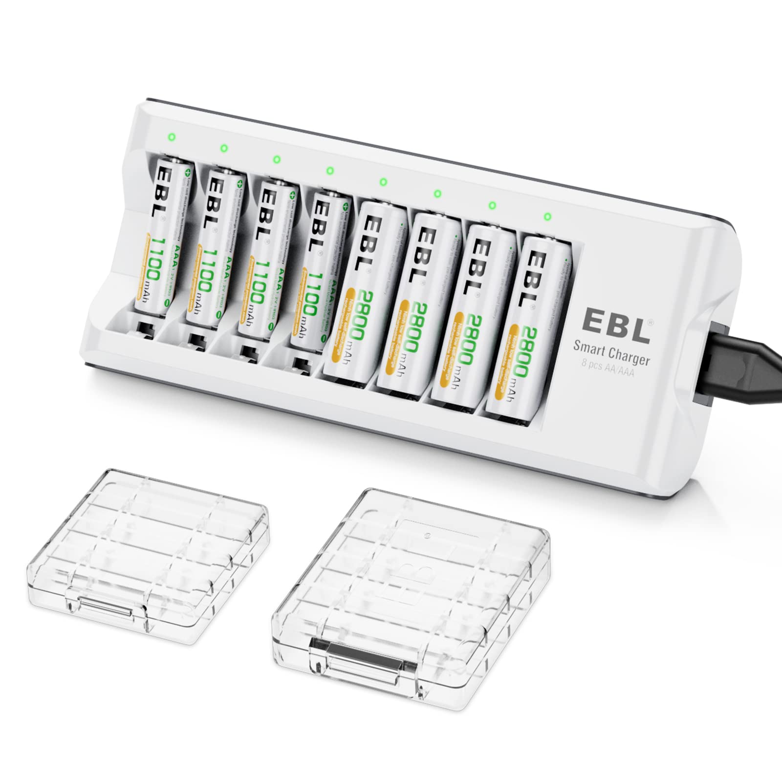 Foto 2 pulgar | Cargador De Batería Ebl C9042w Mejorado 808 Con 4 Aa 2800 Mah Y 4 Aaa 1100 Mah - Venta Internacional.