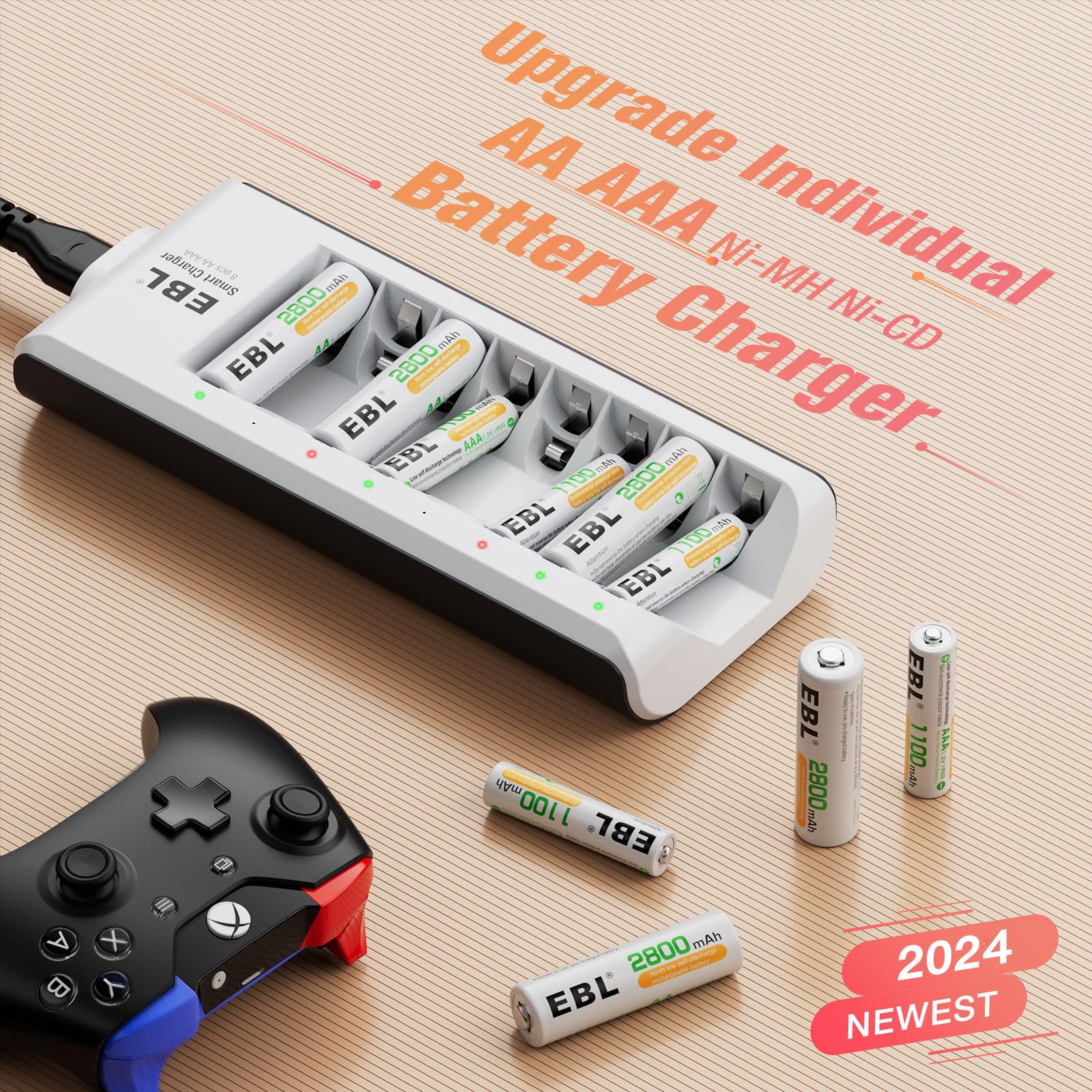 Foto 4 pulgar | Cargador De Batería Ebl C9042w Mejorado 808 Con 4 Aa 2800 Mah Y 4 Aaa 1100 Mah - Venta Internacional.