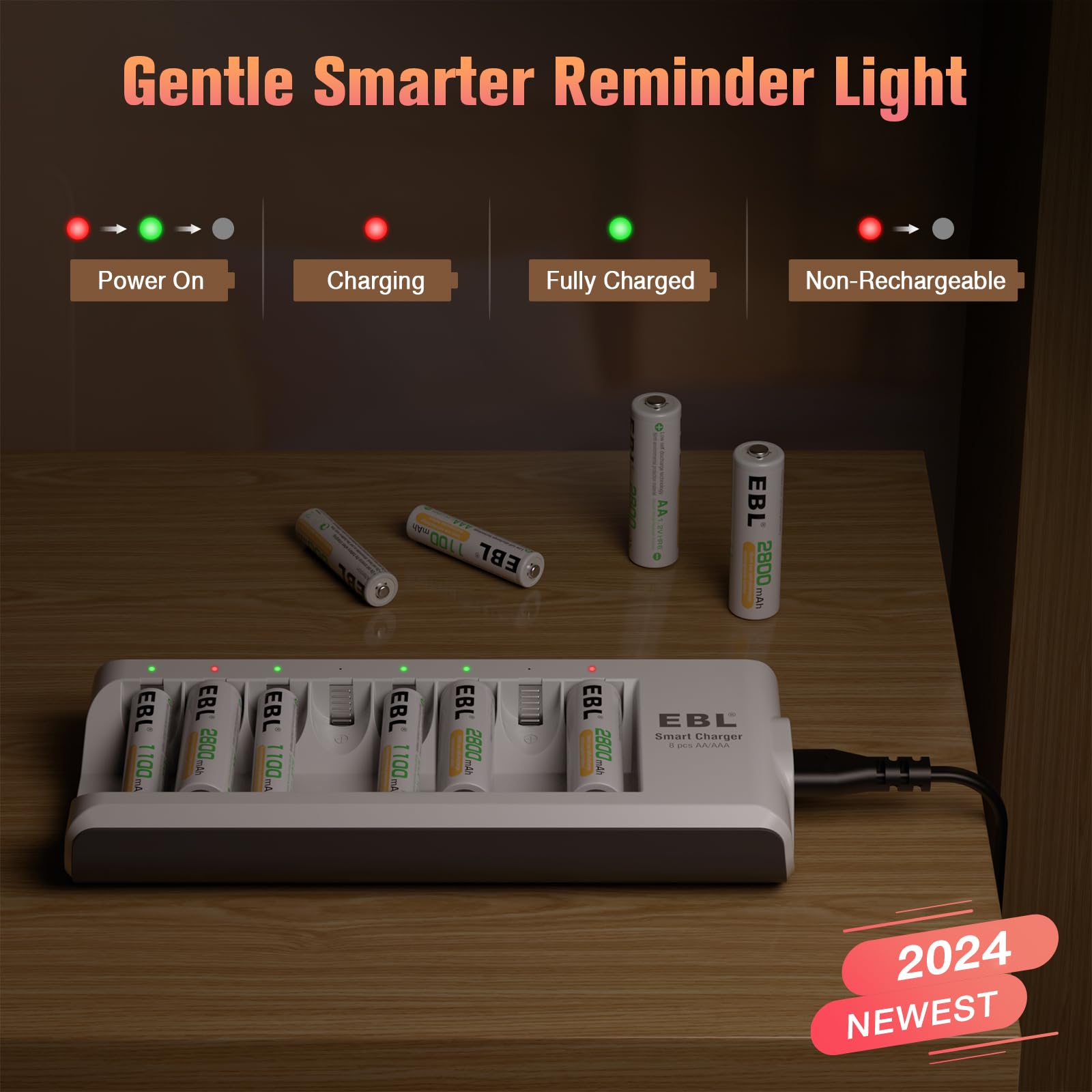 Foto 7 | Cargador De Batería Ebl C9042w Mejorado 808 Con 4 Aa 2800 Mah Y 4 Aaa 1100 Mah - Venta Internacional.