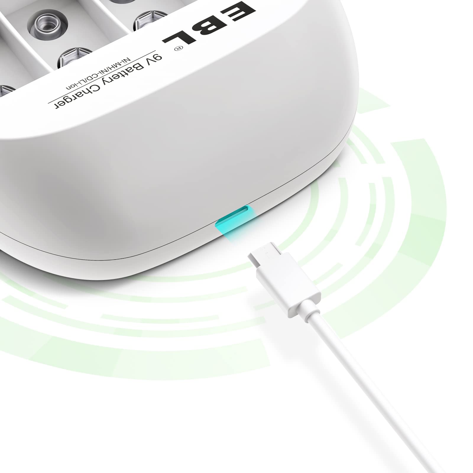 Foto 6 pulgar | Cargador De Batería Ebl De 4 Compartimentos  9 V  Iones De Litio Con 4 X 600 Mah - Venta Internacional.