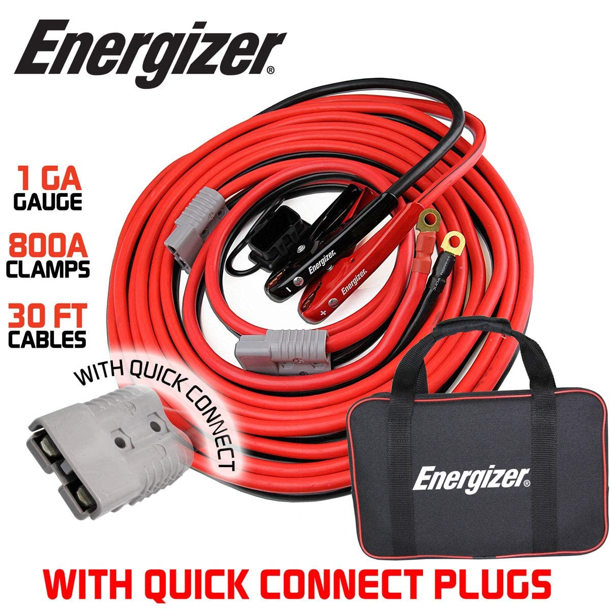 Foto 2 | Jumper Cables Energizer  Calibre 1  800 A  30 Pies  Con Kit De Instalación - Venta Internacional.