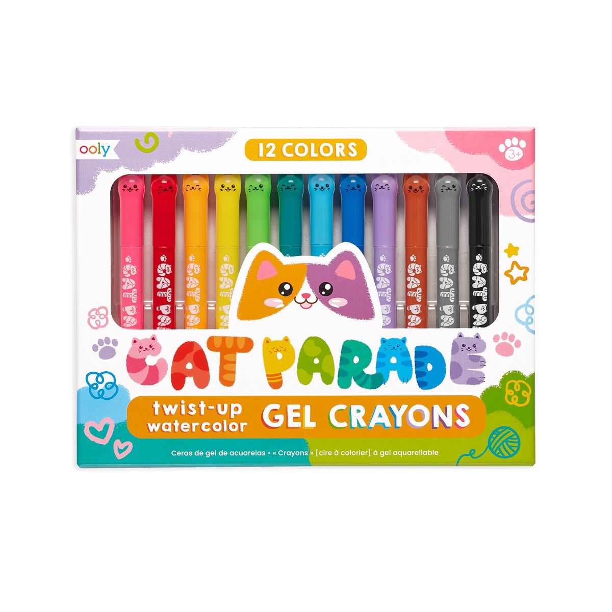 Crayones de Gel de Acuarela Gatos Ooly 12 pz