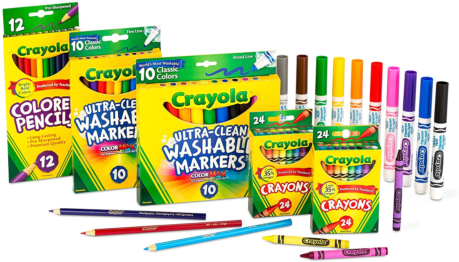 Foto 2 pulgar | Venta Internacional- Material Escolar Crayola para Niñas y Niños Crayones Marcadores y Lápices de Colores 80 Piezas