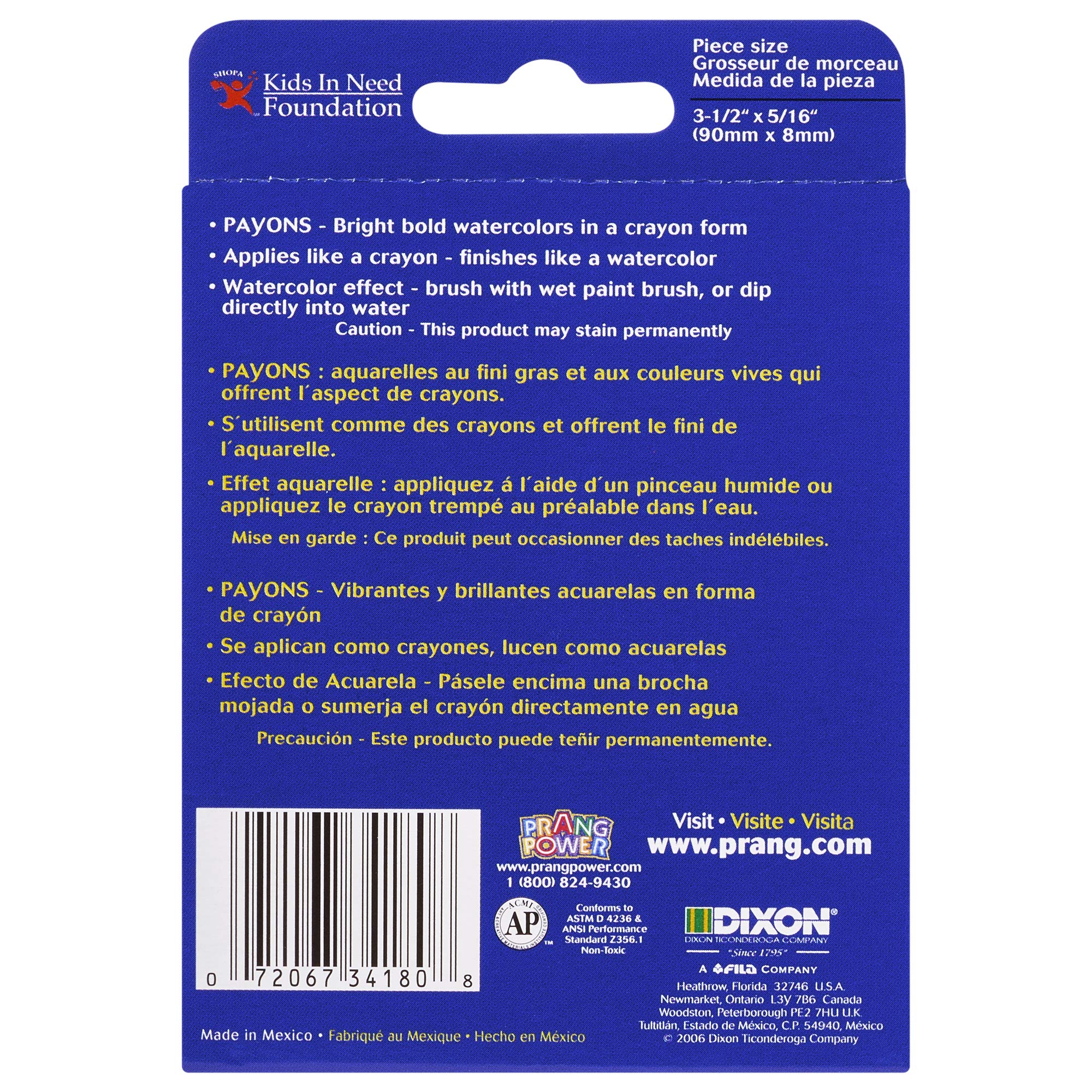 Foto 4 pulgar | Crayones De Acuarela Prang Payons, 8 Colores Surtidos, Caja De 8 - Venta Internacional.