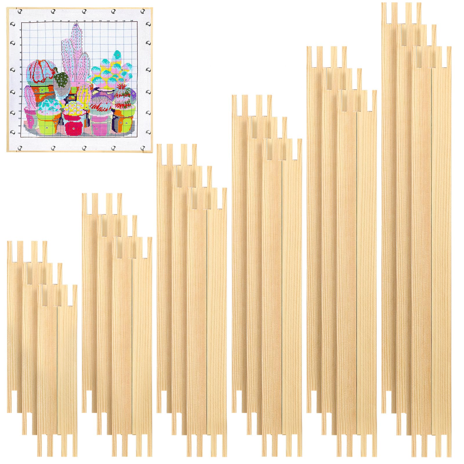 Foto 1 | Barras Extensoras De Lona Hotop, 6 Juegos De Costura, 6 Tamaños, Madera - Venta Internacional.
