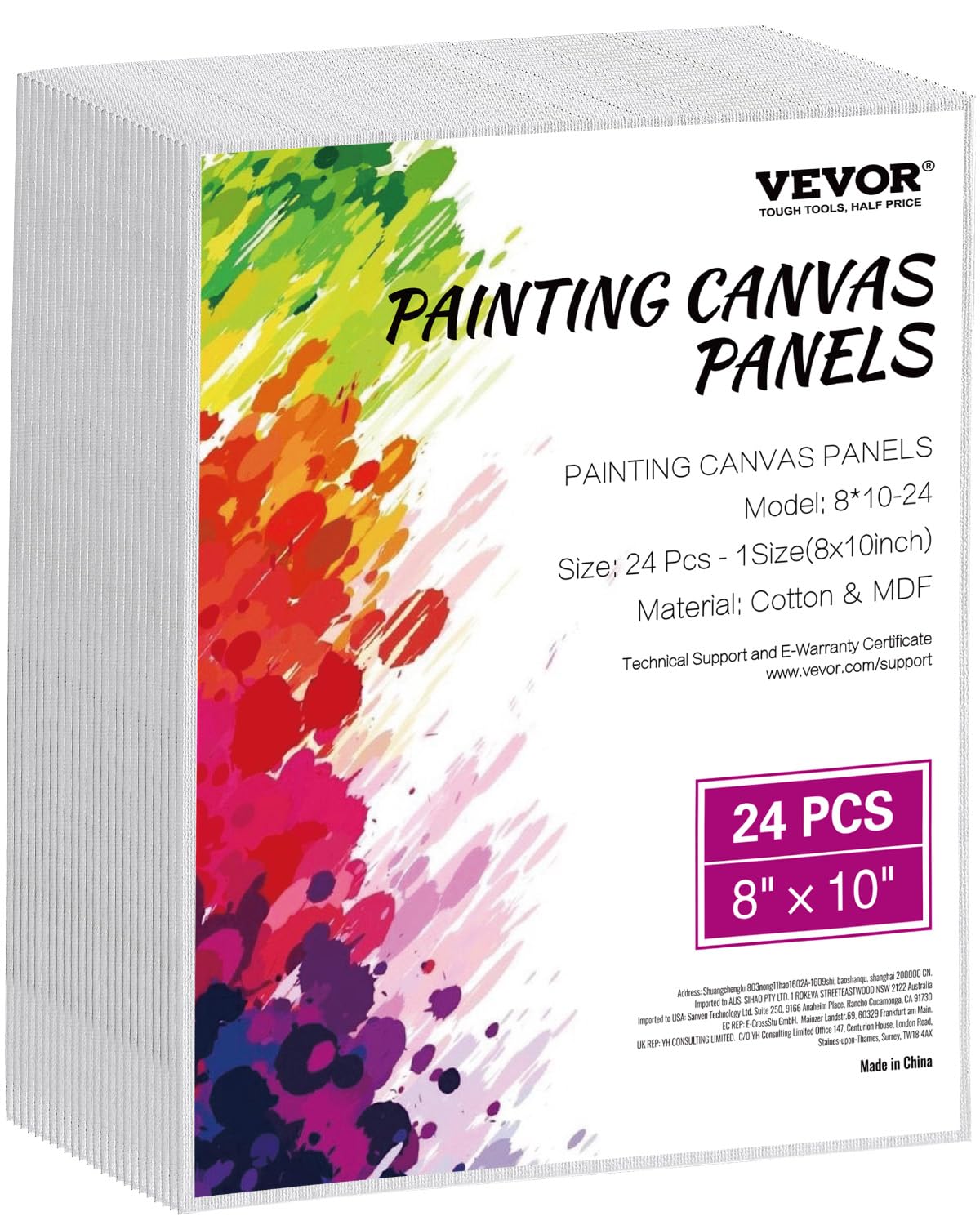 Foto 2 pulgar | Lienzos Vevor, 20 X 25 Cm, Color Blanco, 24 Unidades, Para Óleo Acrílico - Venta Internacional.