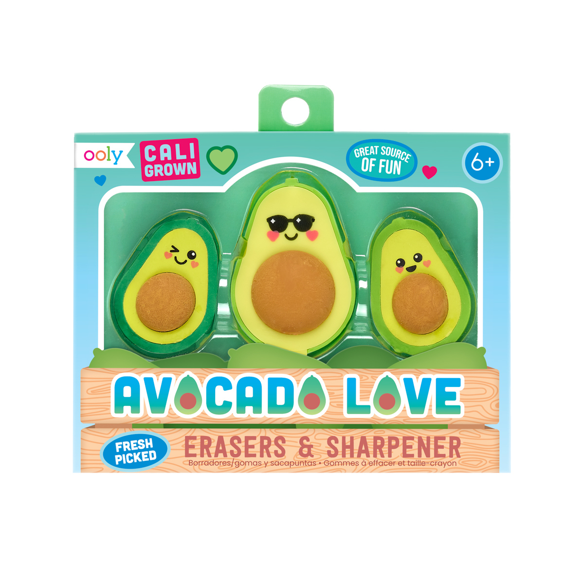 Goma de Borrar y Sacapuntas Ooly Aguacate Love