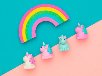 Foto 3 | Gomas de Unicornio y de Arcoirís Ooly de 4 pz