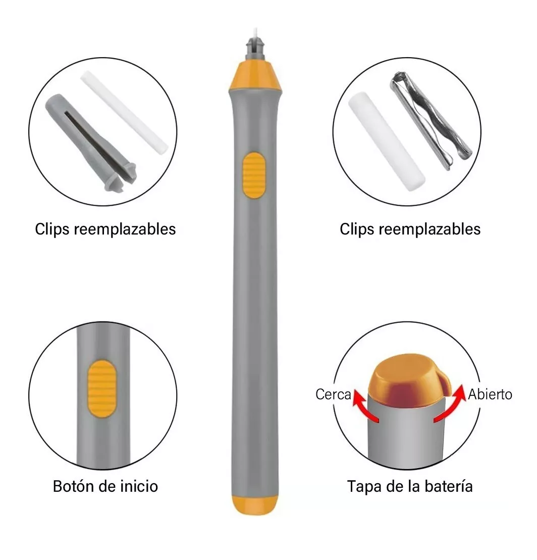 Foto 6 pulgar | Borrador Eléctrico Dibujo De Lápiz Ajustable 230 Repuestos Gris/amarillo