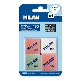 Foto 1 | Goma De Borrar Cuadradas 4pz #430 Milan