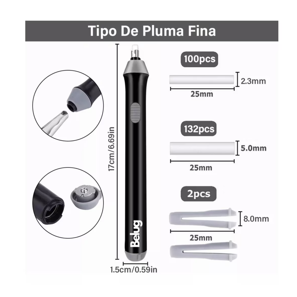 Foto 4 pulgar | Borrador Eléctrico Ajustable Dibujo De Lápiz 230 Repuestos, Negro/gris
