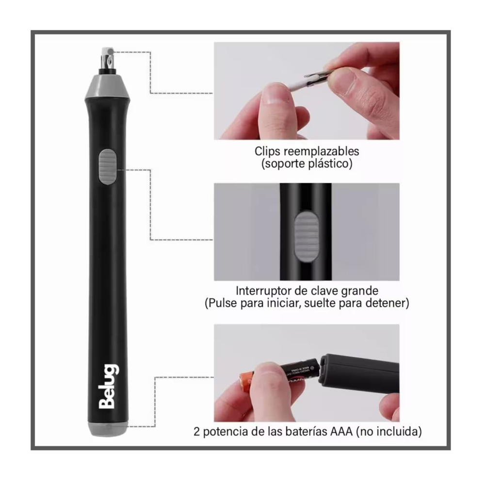 Foto 5 pulgar | Borrador Eléctrico Ajustable Dibujo De Lápiz 230 Repuestos, Negro/gris