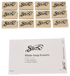Foto 4 | Gomas De Borrar Para Jabón Sax-438485, 5 X 2,5 X 1,6 Cm, 12 Unidades, Color Blanco - Venta Internacional.