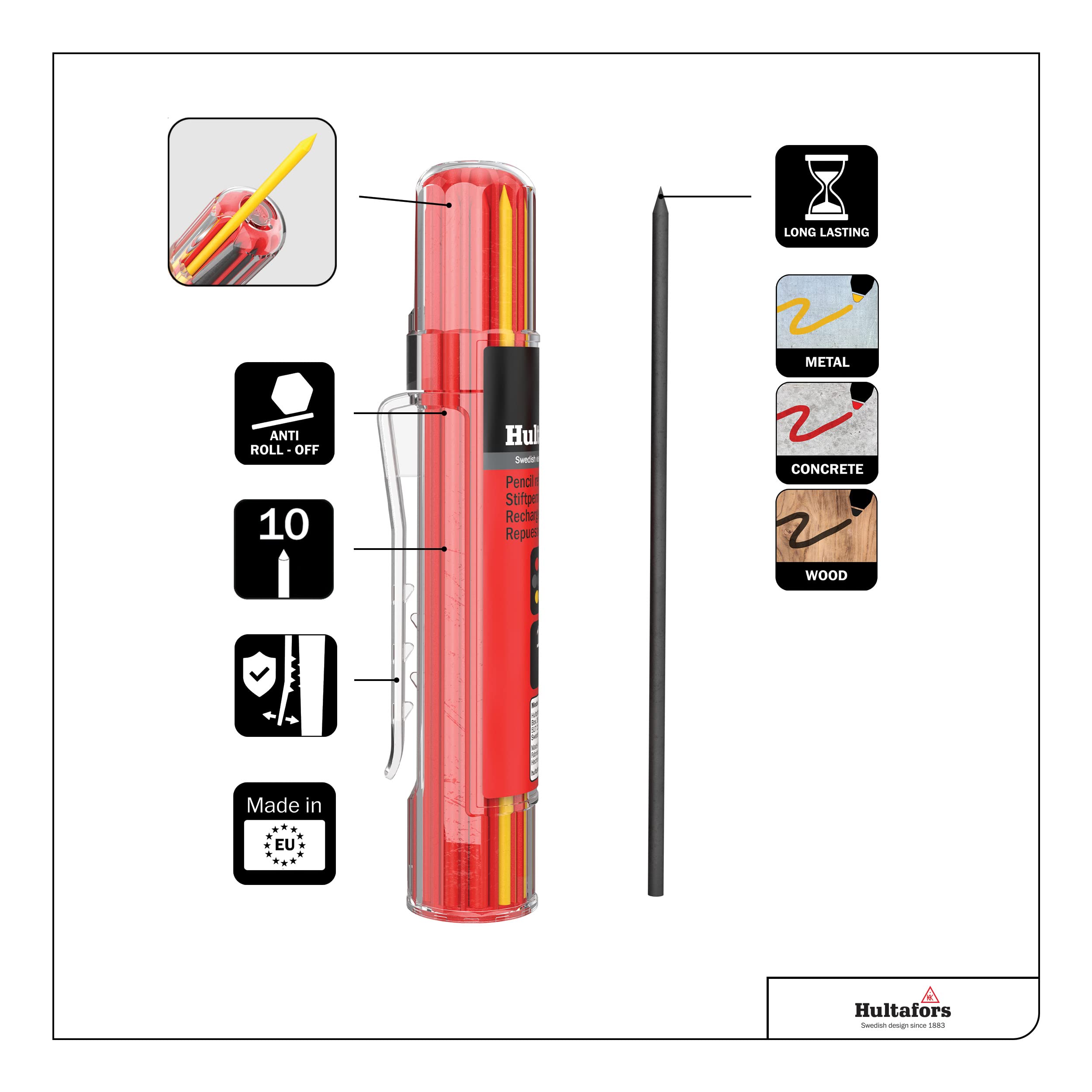 Foto 4 pulgar | Recambios Para Rotuladores Secos Hultafors Tools 650120u Hrd Gry - Venta Internacional.