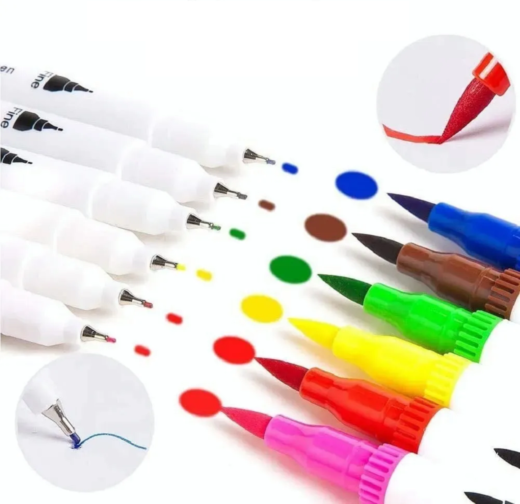 Marcadores de Doble Punta Malubero Multicolor Caja con 60 Piezas
