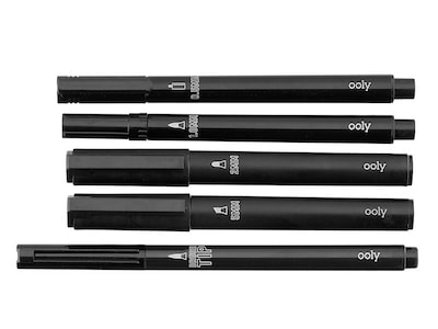 Foto 2 | Marcadores Tinta Negra Dif Puntas 5 Piezas