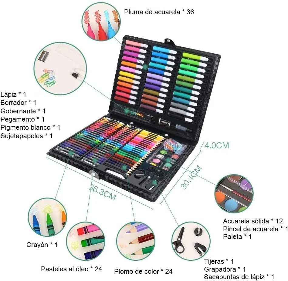 Foto 4 pulgar | Marcadores Lápices Colores Profesionales Kit Dibujo 150 pz