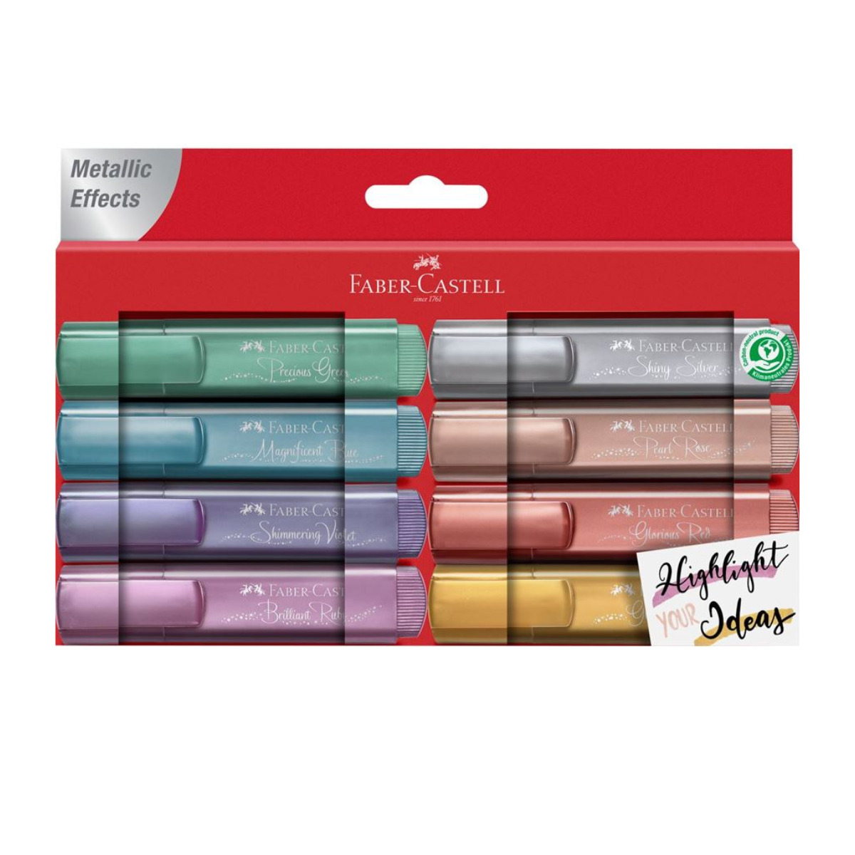 Foto 1 | 8 Marcadores Faber Castell Tl 46 Metalicos