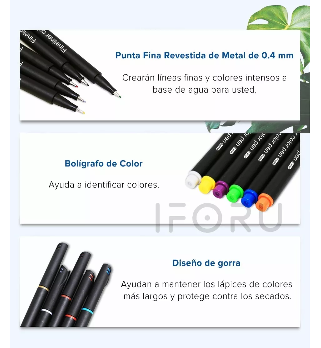 Foto 4 pulgar | Plumones Punta 0.4mm Iforu 80 Colores