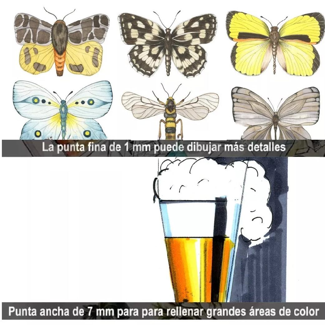 Foto 8 pulgar | Plumones Doble Punta HAPPY LIFE 80 Colores Marcadores Profesionales Gama Arcoiris