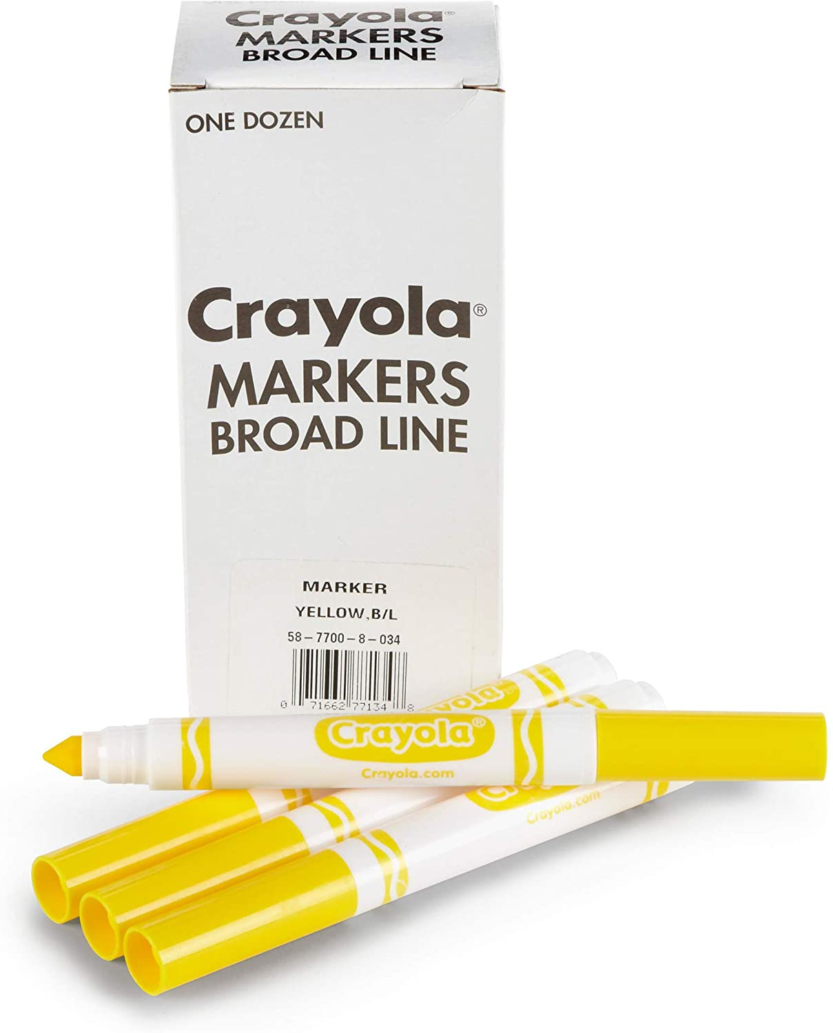 Foto 2 pulgar | Venta Internacional- Marcadores de Línea Amplia Crayola color Amarillo 12 Piezas