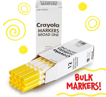 Foto 4 | Venta Internacional- Marcadores de Línea Amplia Crayola color Amarillo 12 Piezas
