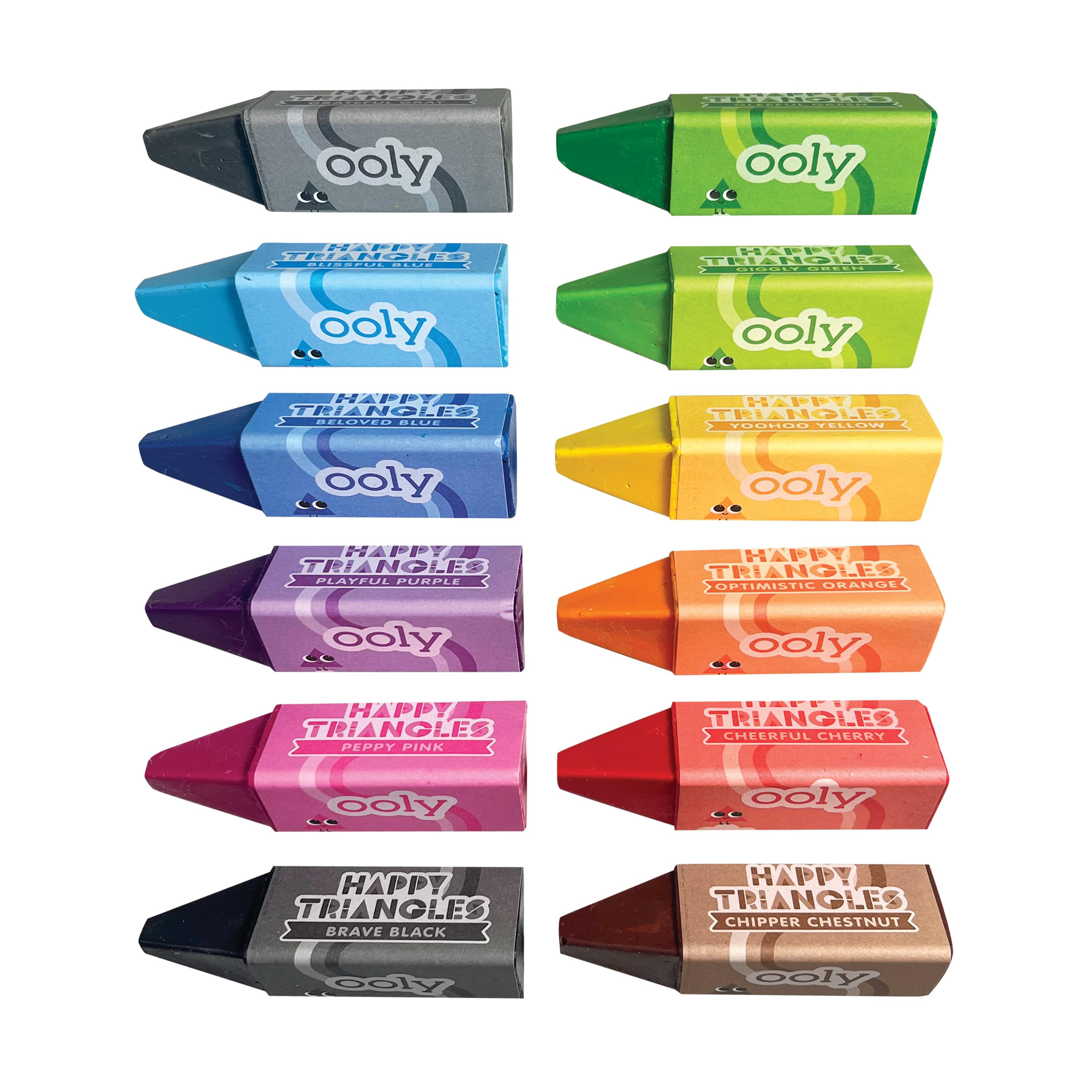 Crayones Jumbo Ooly Happy Triangles Juego de 12 Piezas
