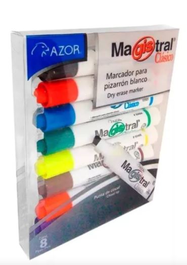 Foto 3 pulgar | Set Marcadores Para Pizarron Blanco Magistral Azor 8 Colores