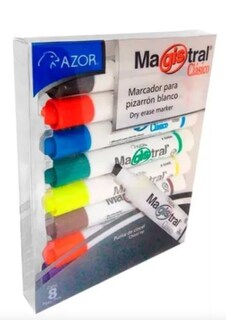Foto 2 | Set Marcadores Para Pizarron Blanco Magistral Azor 8 Colores