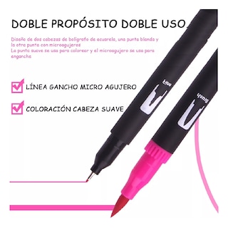 Foto 3 | Marcadores de Doble Punta Belug 132 Colores