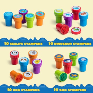 Foto 2 | Juego De Sellos Joyin, 100 Unidades, Surtidos, Para Niños, Con Tinta Automática, 50 Diseños - Venta Internacional.