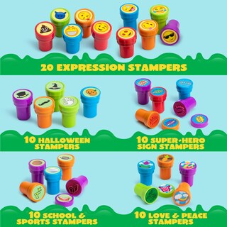 Foto 3 | Juego De Sellos Joyin, 100 Unidades, Surtidos, Para Niños, Con Tinta Automática, 50 Diseños - Venta Internacional.