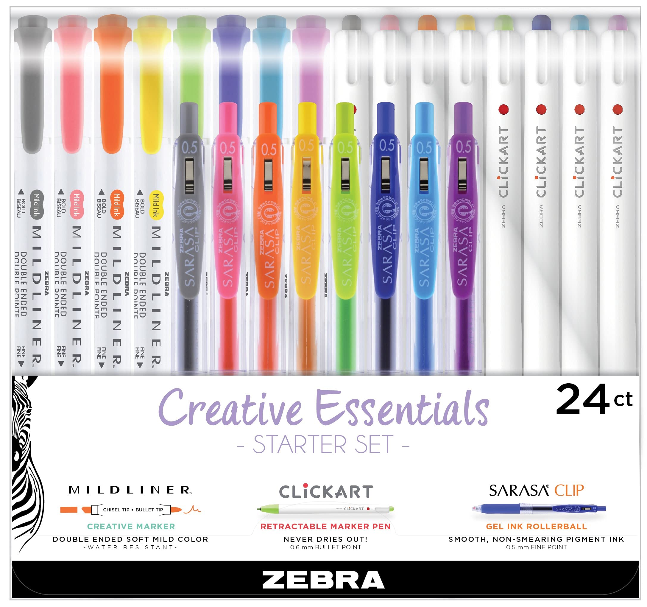 Foto 2 pulgar | Set De Inicio Zebra Pen Creative Essentials Con 8 Iluminadores - Venta Internacional.