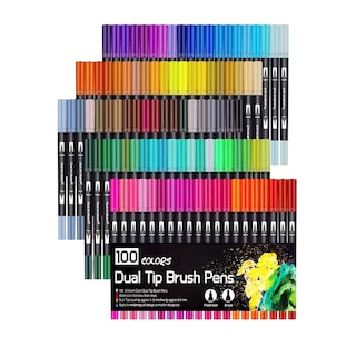 Foto 1 | 100 Colores Plumones Doble Punta Pencil, Laspang Marcadores A Base De Agua