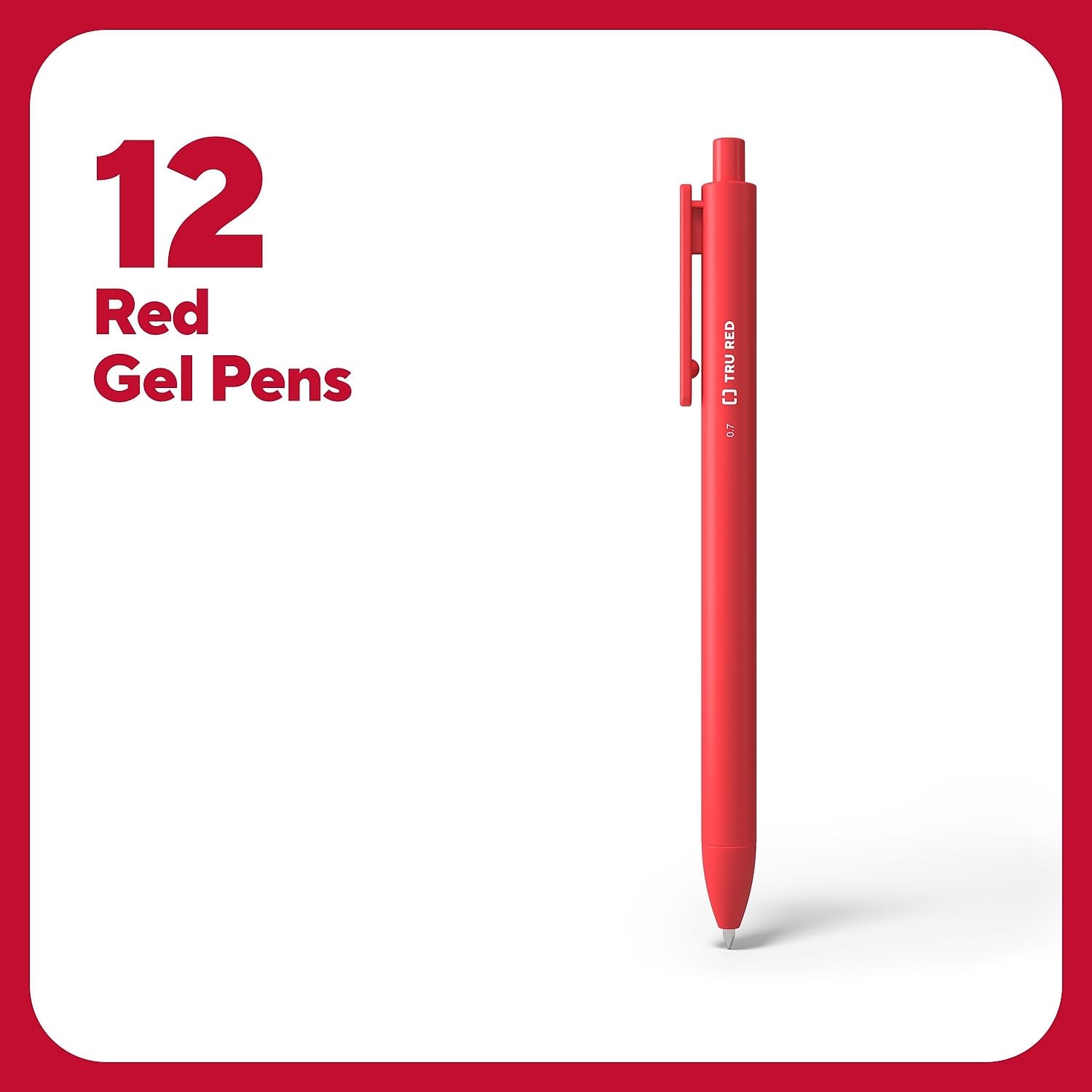 Foto 2 | Bolígrafos De Gel Tru Red Retráctiles De Secado Rápido Rojos De 0,7 Mm De Punta Media - Venta Internacional.