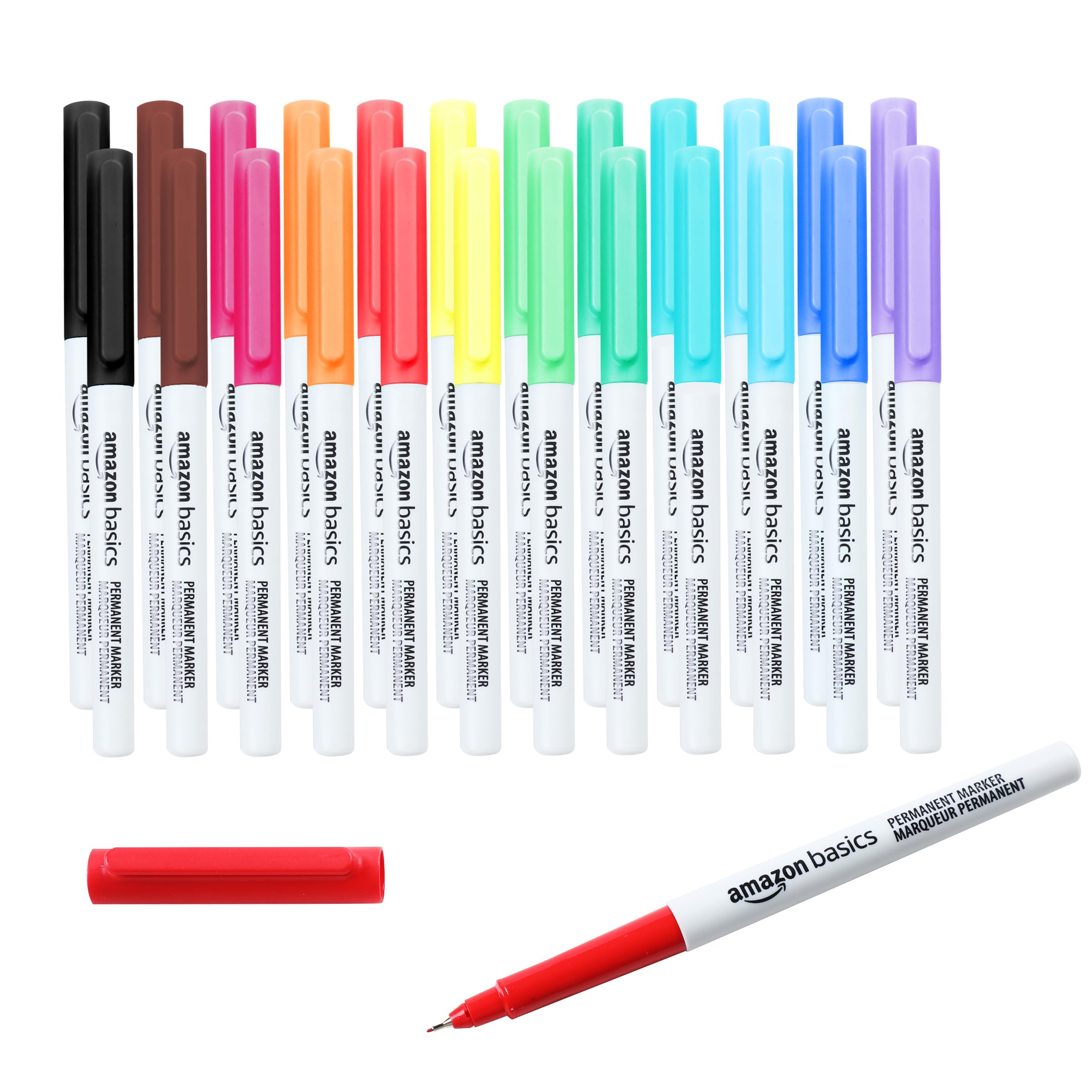 Marcadores Permanentes Amazon Basics Ultra Fine Point Paquete de 24 - Venta Internacional