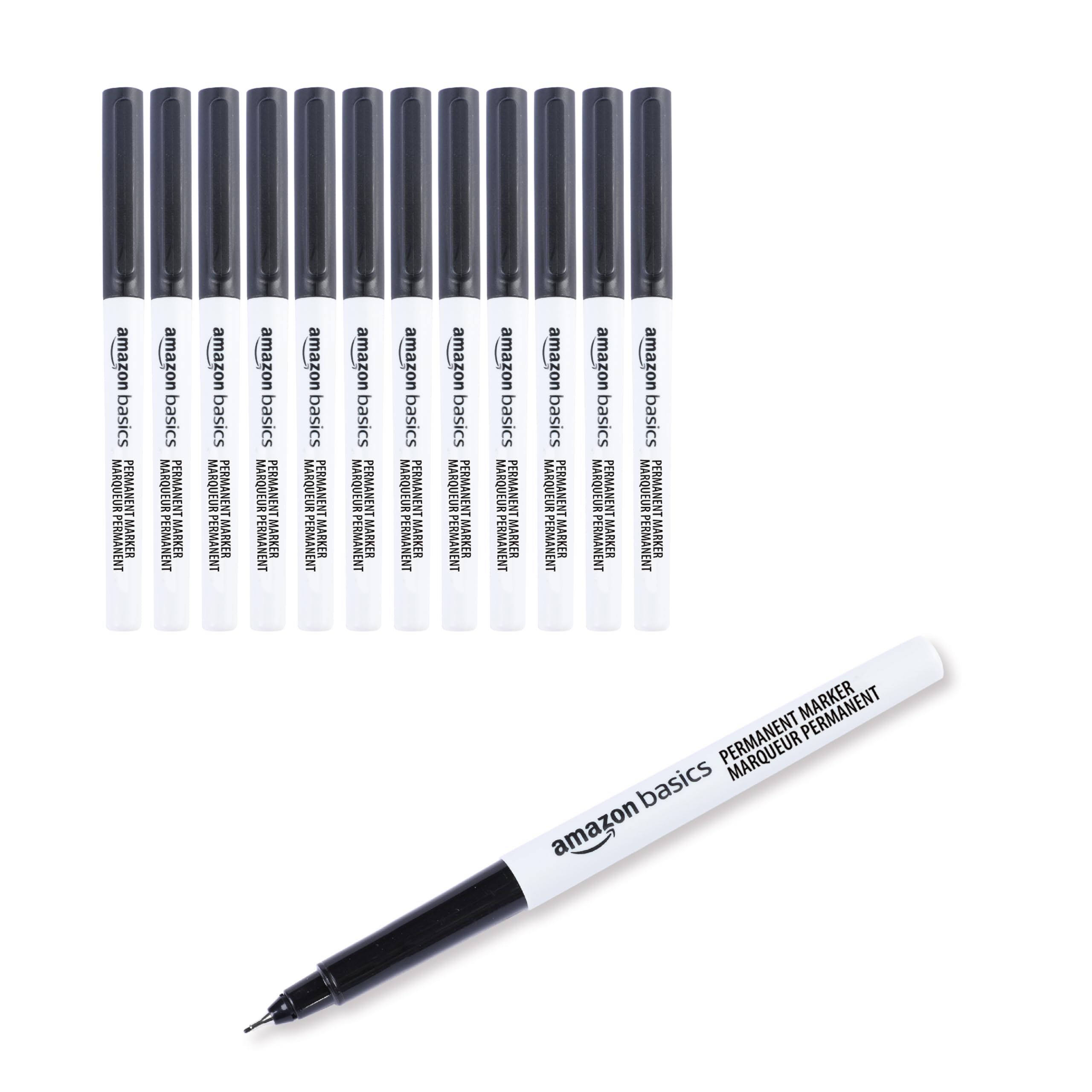 Foto 1 | Rotuladores Permanentes Amazon Basics Ultra Fine Point Black Paquete de 12 - Venta Internacional