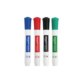 Foto 1 | Plumones para Pizarrón Blanco de Borrado en Seco Amazon Basics Bajo Olor Paquete de 4 - Venta Internacional
