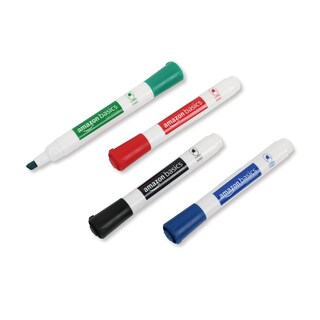 Foto 4 | Plumones para Pizarrón Blanco de Borrado en Seco Amazon Basics Bajo Olor Paquete de 4 - Venta Internacional
