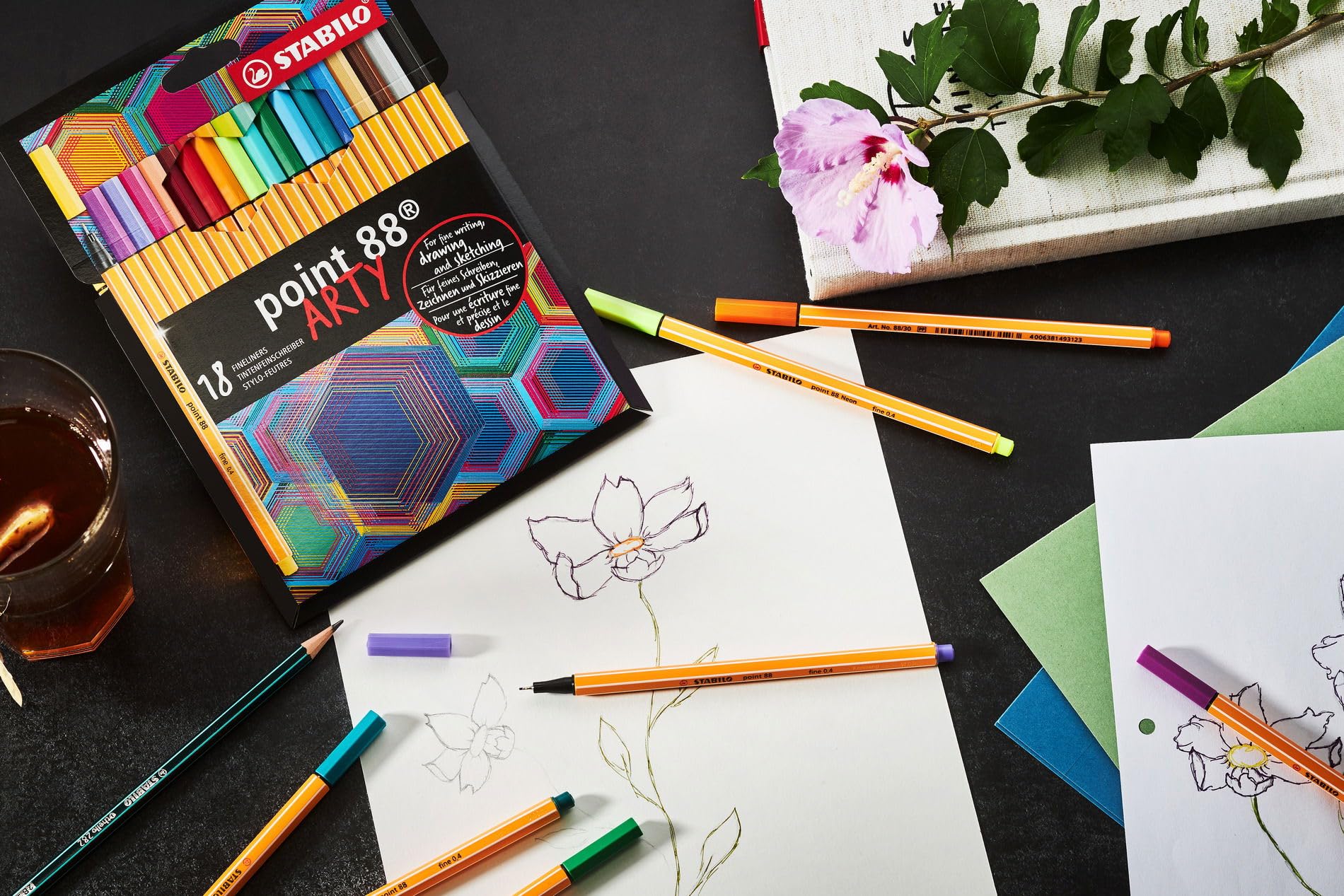Foto 5 | Cartera Fineliner Stabilo Point 88 Arty De 65 Colores Surtidos - Venta Internacional.