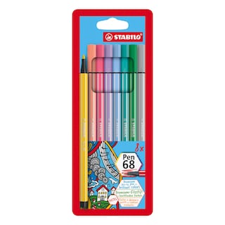 Foto 1 | Bolígrafo Con Punta De Fibra Stabilo Premium Pen 68 Colores Pastel, Paquete De 8 - Venta Internacional.
