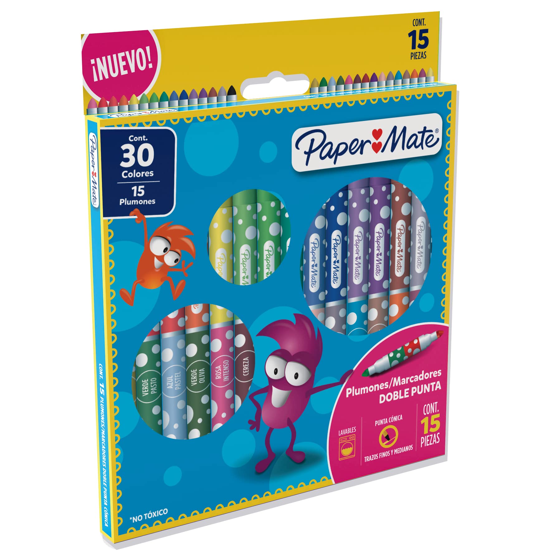Foto 2 pulgar | Rotuladores Paper Mate Con Plumas O Rotuladores De Doble Punta, Grosor 15 - Venta Internacional.
