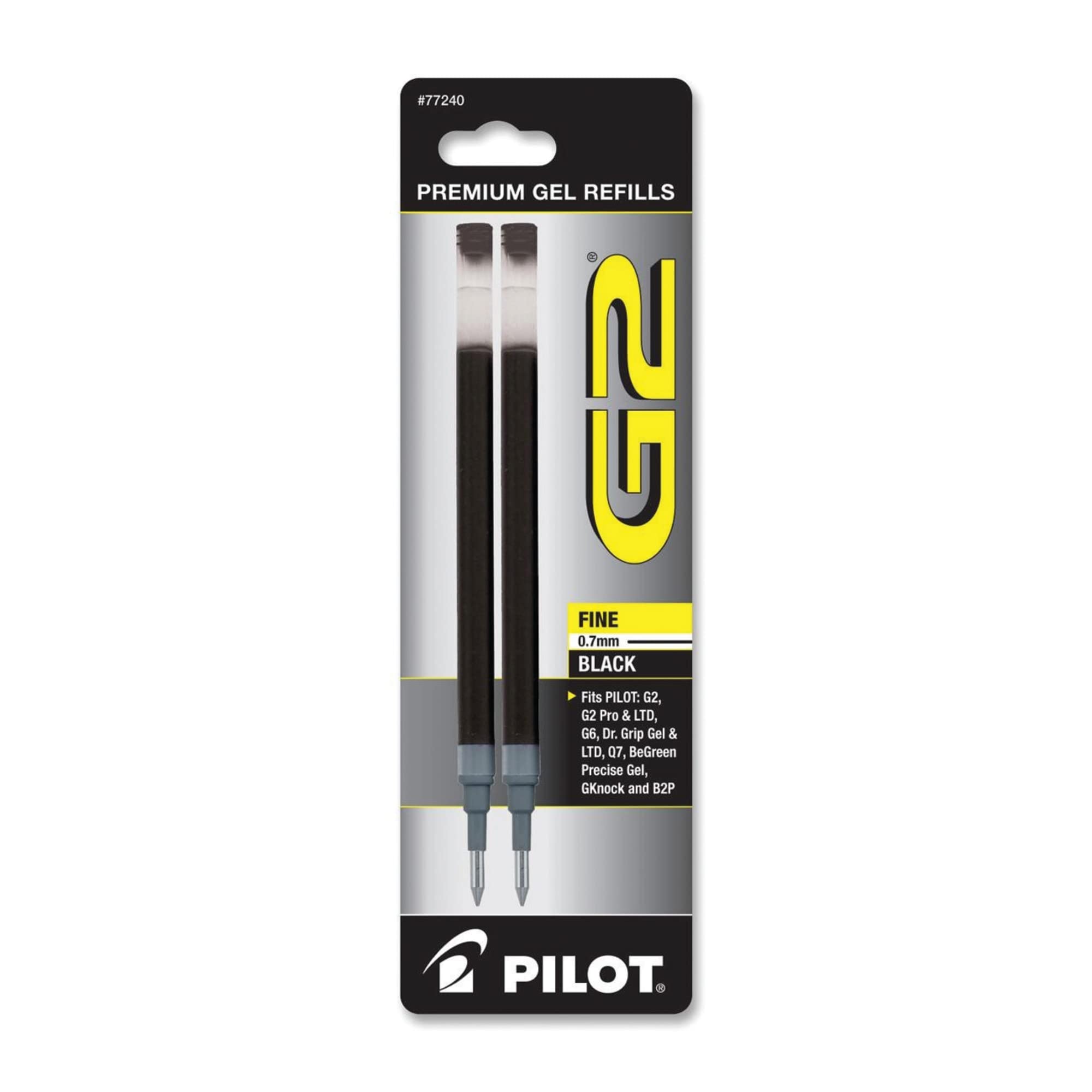 Recambios De Tinta De Gel Pilot G2 De Punta Fina De 0,7 Mm, Color Negro, Paquete De 2 - Venta Internacional.